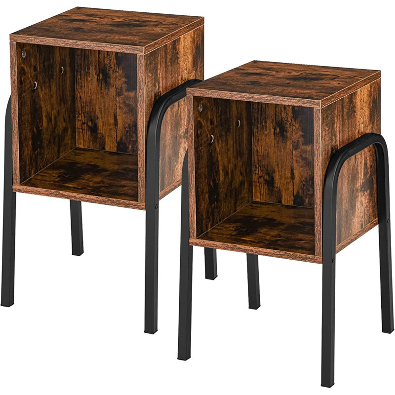 Ensemble de table de bout avec rangement et prises intégrées