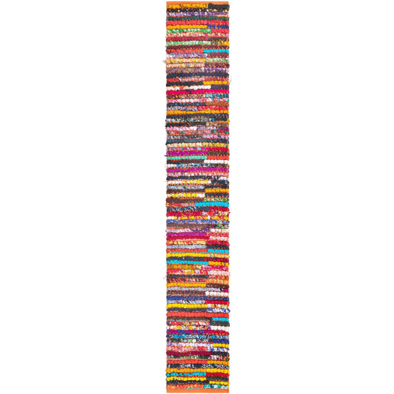Cotton Southwestern Indoor Rug, Runner 1'2" x 8'