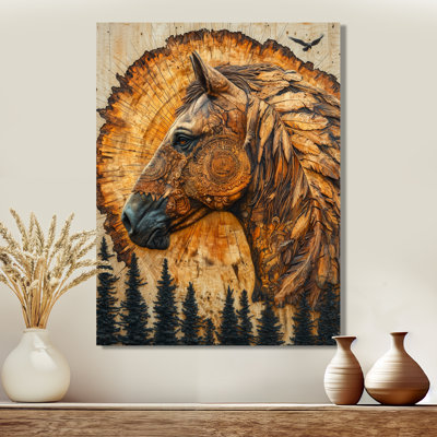 Native Horse Warrior Chief I - Art mural en métal, impression d'art moderne en métal