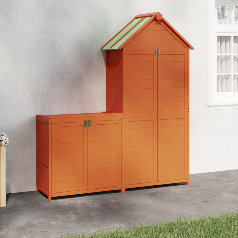 Andrees 3 ft. W x 2 ft. D Wooden Overlap Apex Garden Shed, Brown