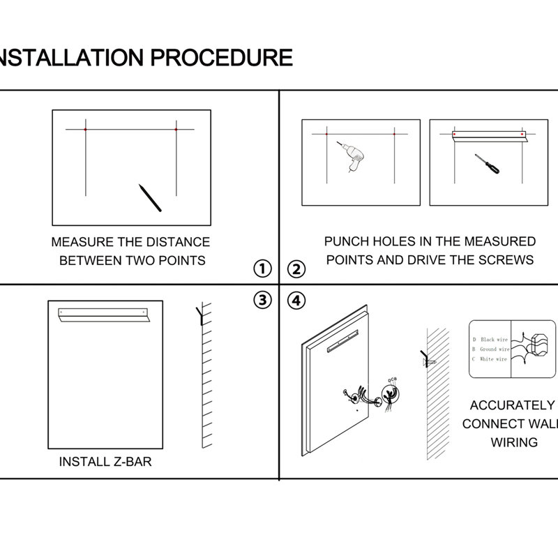 Miroir de salle de bain 48 po x 36 po à DEL - brouillard, éclairage personnalisable, prêt pour le maquillage, lumières à intensité variable pour la salle de bain avec fonction de changement de couleur, installation de toilettage