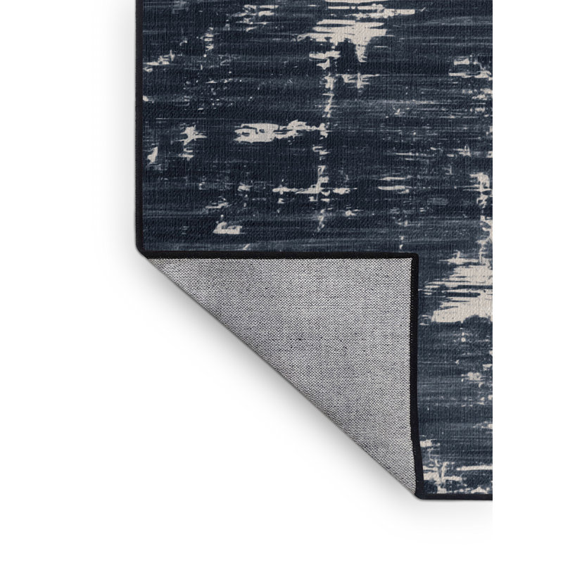 Tapis abstrait gris lavable à la machine, Carré 7 pi