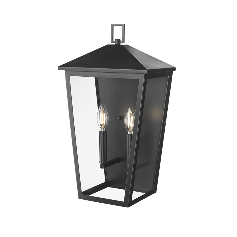 Cardona 1-Light Outdoor Wall Sconce - Powder Coated Black, 19.75" H x 11" W x 7.75" D