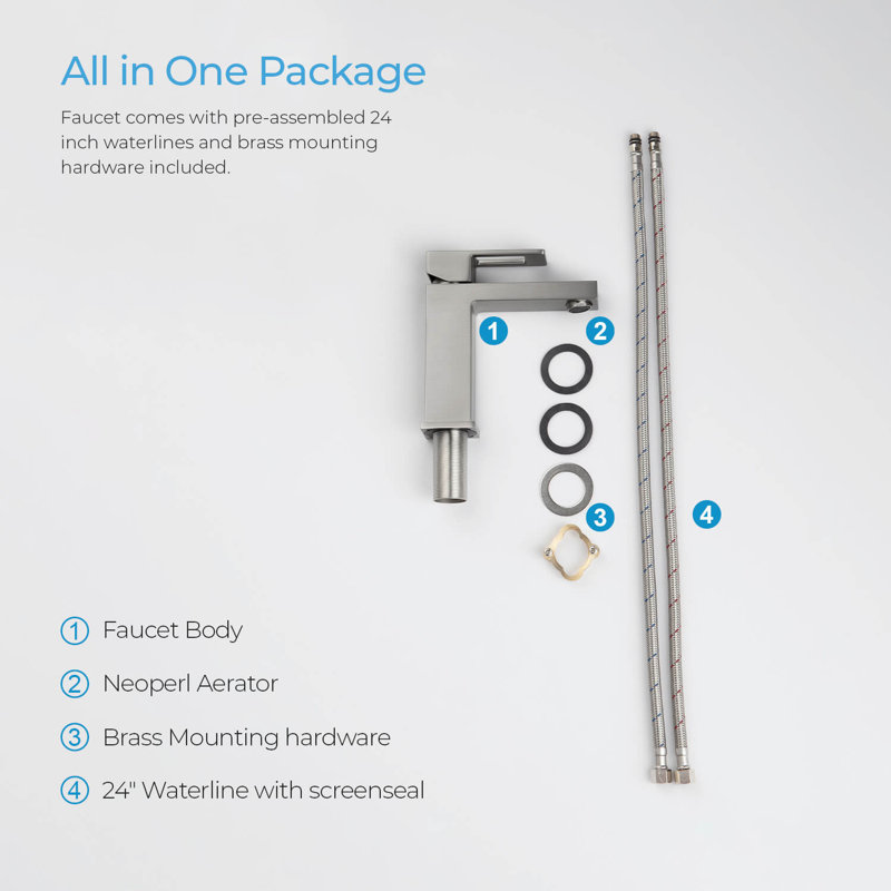 Cube Single-handle Bathroom Faucet, Brush Nickel, Yes