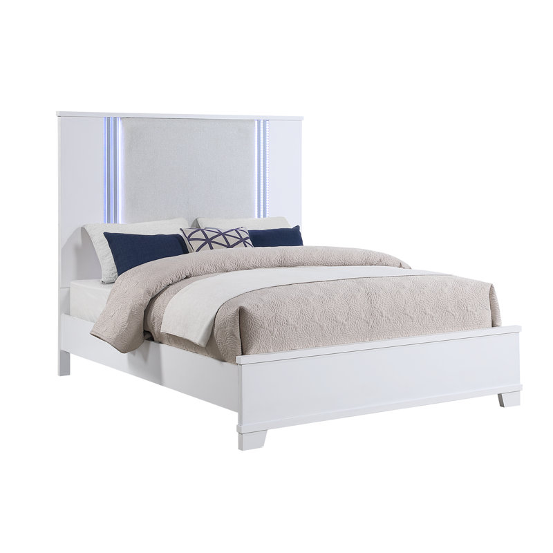Upholstered Bed With Lights, Queen