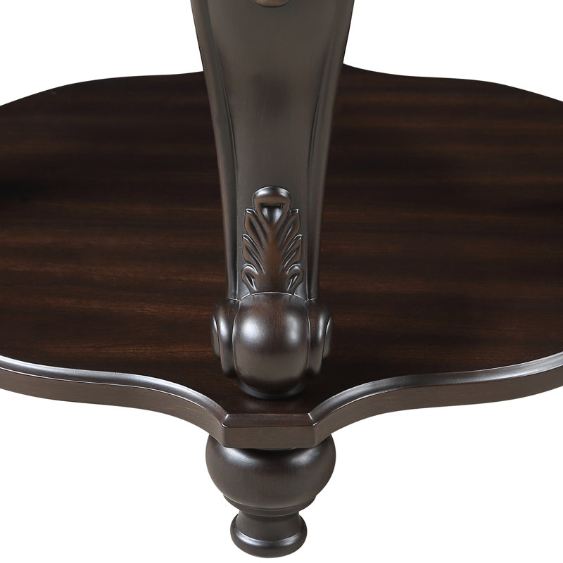 Table de meuble ronde de 22 po, bois massif et tablette, rehaussement du salon, construction facile à mettre en valeur, assemblage simple requis