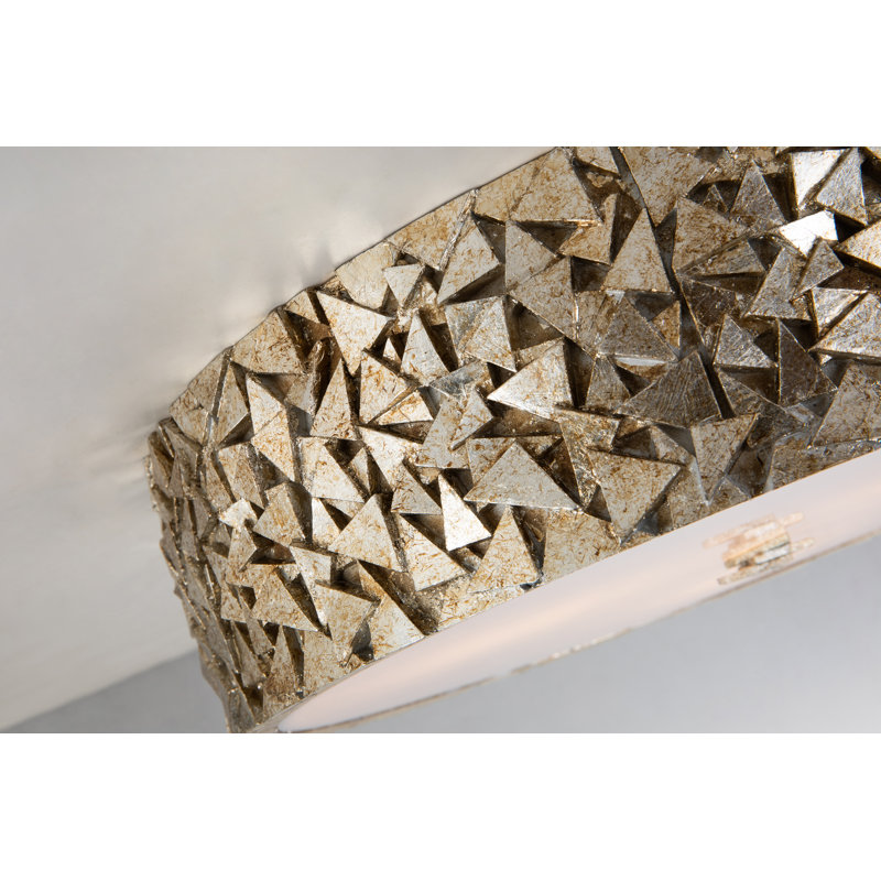 Plafonnier encastré 3 lumières Sako Mosaic, Nickel