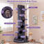 Arbre à chat multifonctionnel autoportant de 230 cm avec niches privées, violet
