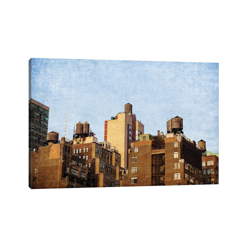 NYC Water Towers by Ann Hudec - Wrapped Canvas Print, 20.32 cm H x 30.48 cm W