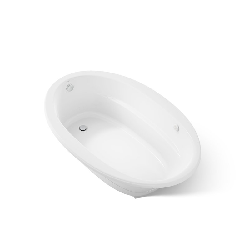 Baignoire tourbillon en fonte avec chauffe-eau 66 po x 42 po Sunward, Blanc