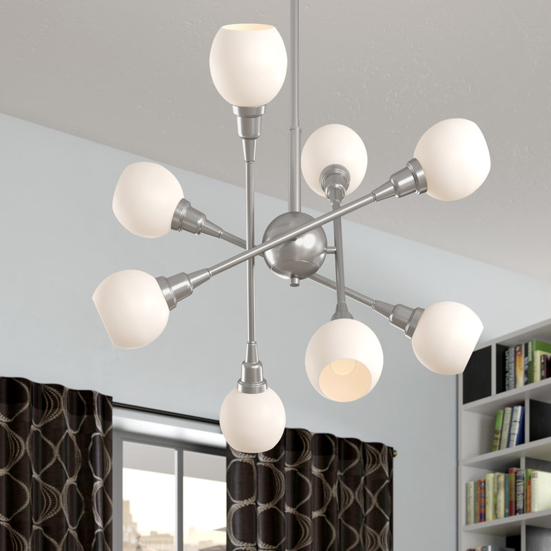 Lustre linéaire moderne Spoutnik 8 lumières Liskeard, 4