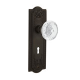 Crystal Meadows Interior Mortise Door Knob with Meadows Long Plate