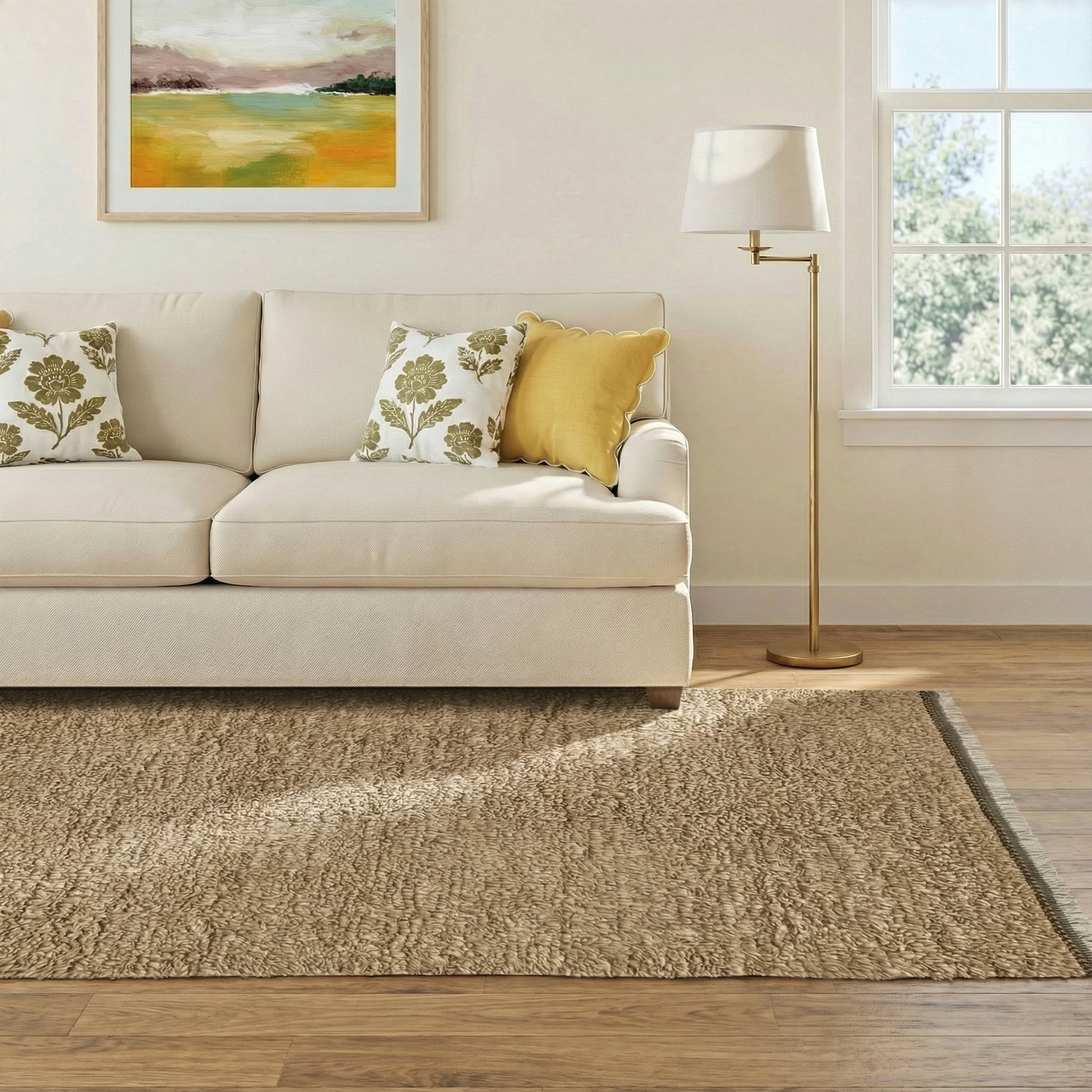 Auckland Handmade Wool Brown Rug, Rectangle 5' x 8'