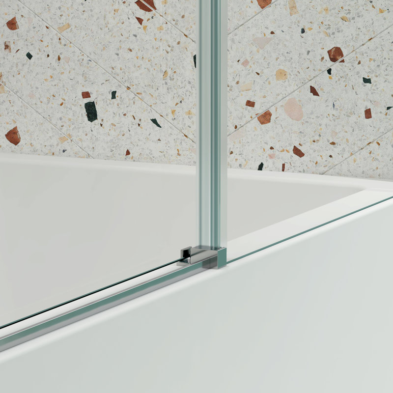 Cadre de porte de salle de bain coulissante - Verre trempé et lisse 5/16 po avec traitement Nano