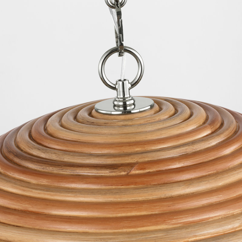 Emerson 1 - Light Pendant by Suzanne Kasler, 11.75" H x 22.75" W x 22.75" D, Natural, Polished Nickel