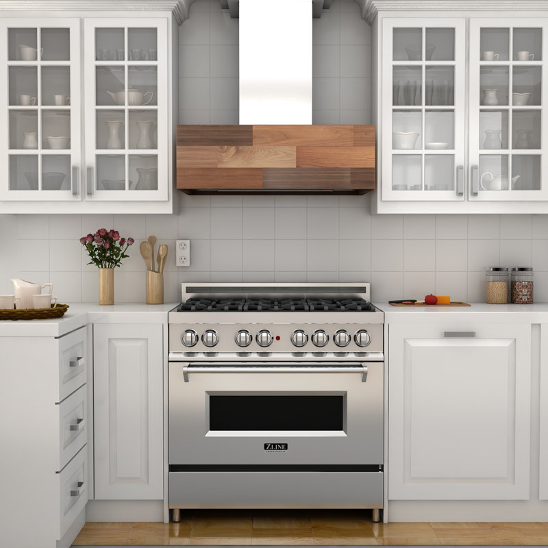 30" ButcherBlock 400 CFM Convertible Wall Mount Range Hood, Walnut