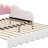 Extending Daybed With LED Lights, Modern Upholstered Princess Daybed With Crown Headboard-849362123