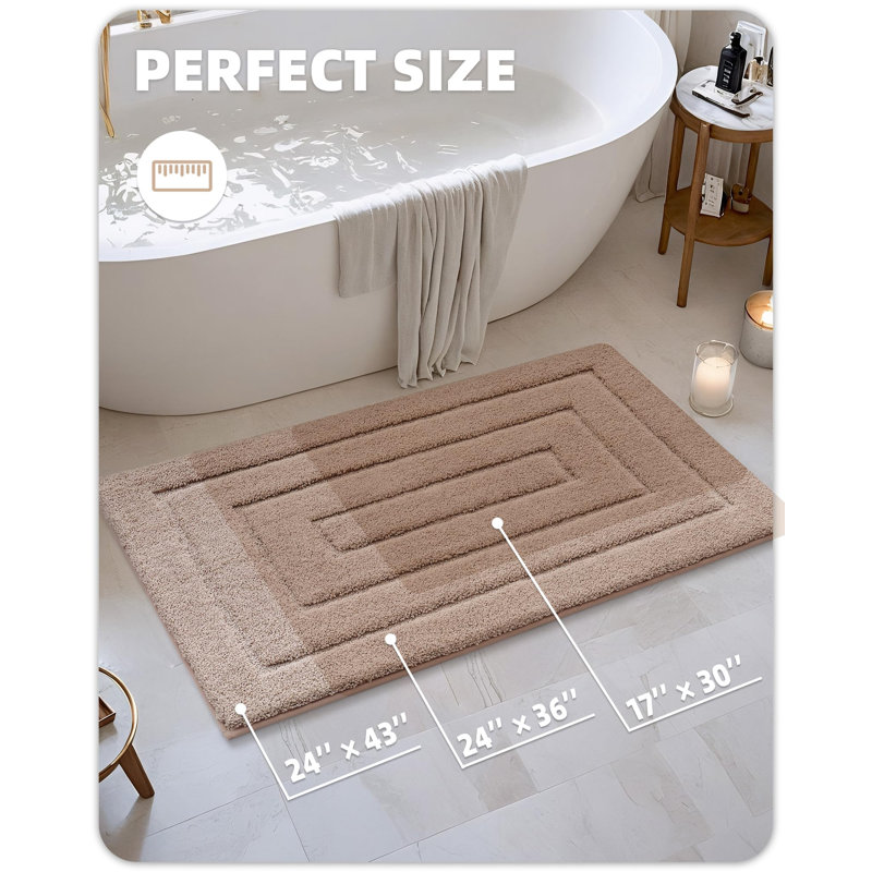 Tapis de salle de bain, L 30 po x l 17 po, Brun