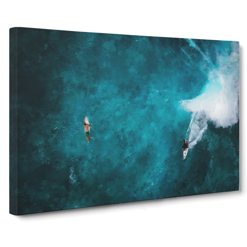 Surfers In Hawaii - Wrapped Canvas, 35cm H x 50cm W x 3cm D
