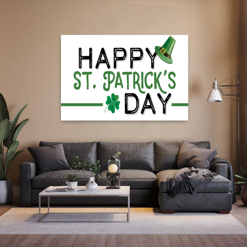 Joyeuse fête de la Saint-Patrick, art printanier contemporain, H 60 po x l 40 po