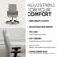 Chaise de bureau ergonomique en tissu HON Ignition 2.0, inclinaison standard, structure noire, brouillard-120151188-120151191-120151193