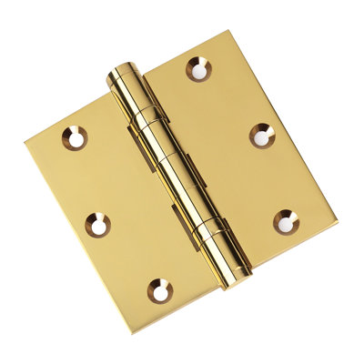 3.5 X 3.5 Solid Brass Ball Bearing Hinge - Satin Nickel (US15) Finish With Flat Tips