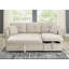 Canapé modulaire 76,5 po en mélange de lin avec lit escamotable et rangement pour chaise longue-210096673