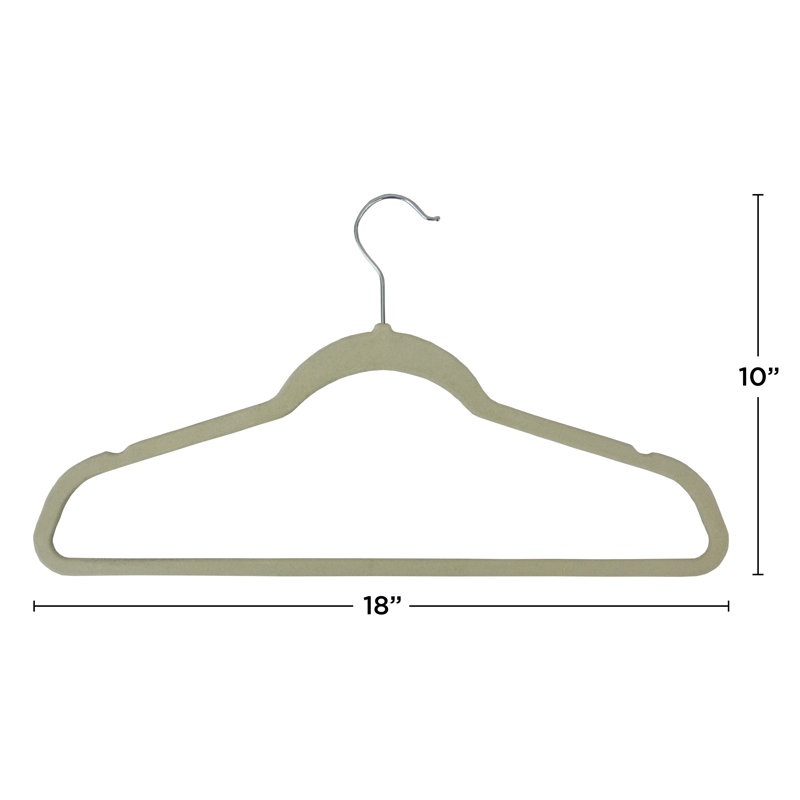 Cintre standard en velours antidérapant pour robe / chandail / chandail, Ivoire
