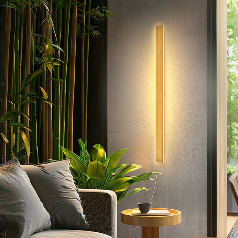 Damiani Bamboo LED Flush Mounted Sconce, 39.37" H x  1.97" W x 1.81" D