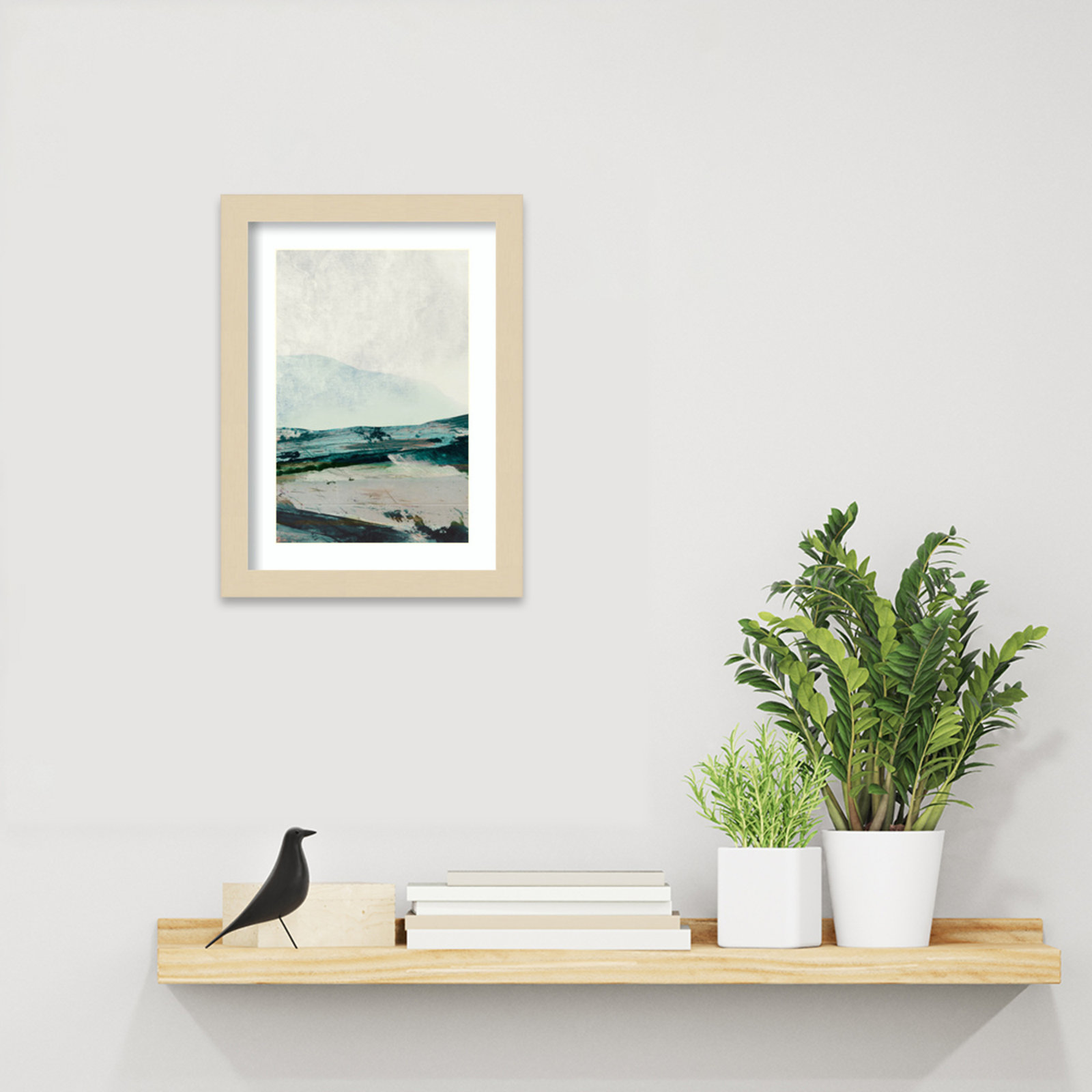 Cleve "Mountain Mists" Print by Dan Hobday, Brown Framed, 13" H x 10" W