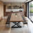 Banquet-style solid wood rectangular dining table-583723915