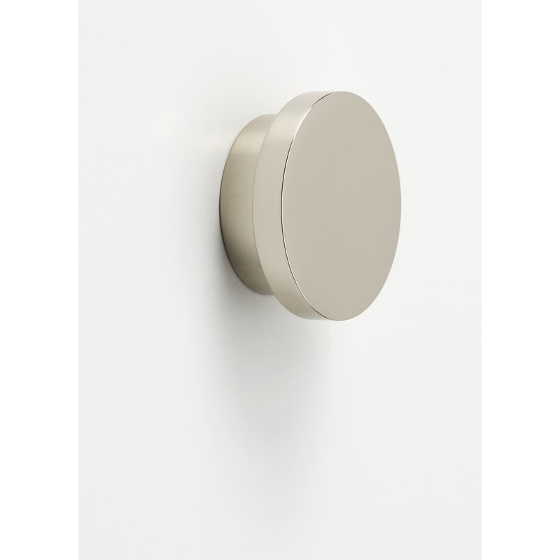 Polished Nickel Round Knob with Mounting Hardware