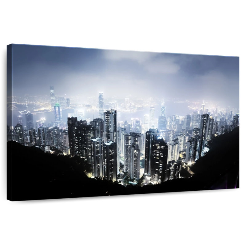 Ravi, Hongkong, vue de nuit, H 30 po x l 45 po