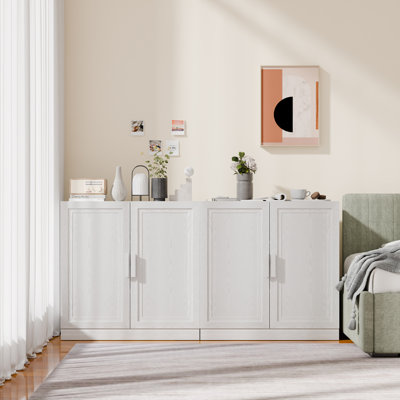 Modern 62" 4-Door Sideboard Storage Cabinet with Adjustable Shelves