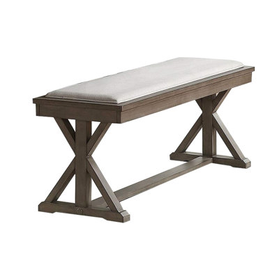 Banc en placage de bois massif gris avec un design moderne pour la salle à manger