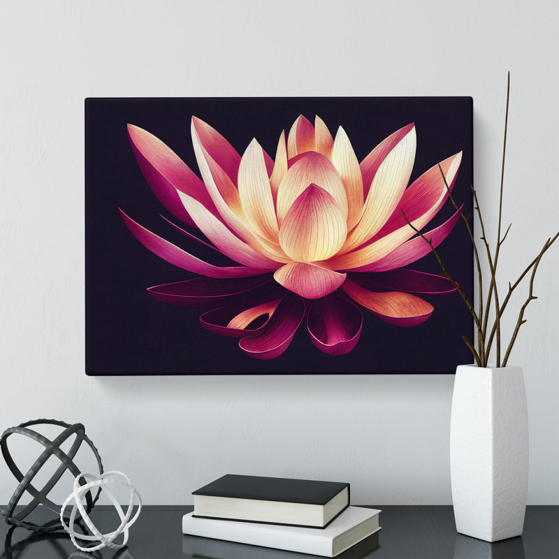 A Striking Lotus Flower - Wrapped Canvas, 50cm H x 76cm W x 3cm D