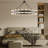 Wagon Wheel Chandelier With Crystal Shade-271068628-287412096
