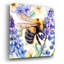  «Bee With Blue Flowers» par Momart, art mural en verre acrylique, 24 po x 24 po-906838203