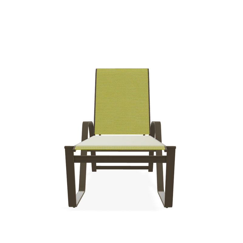 Chaise longue inclinable Holna, Bois de plage texturé, Lime 38D Sunbrella®