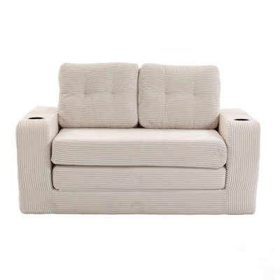 Canapé-lit convertible avec design pliable et velours côtelé de qualité supérieure, pour les petits espaces et les chambres d'amis