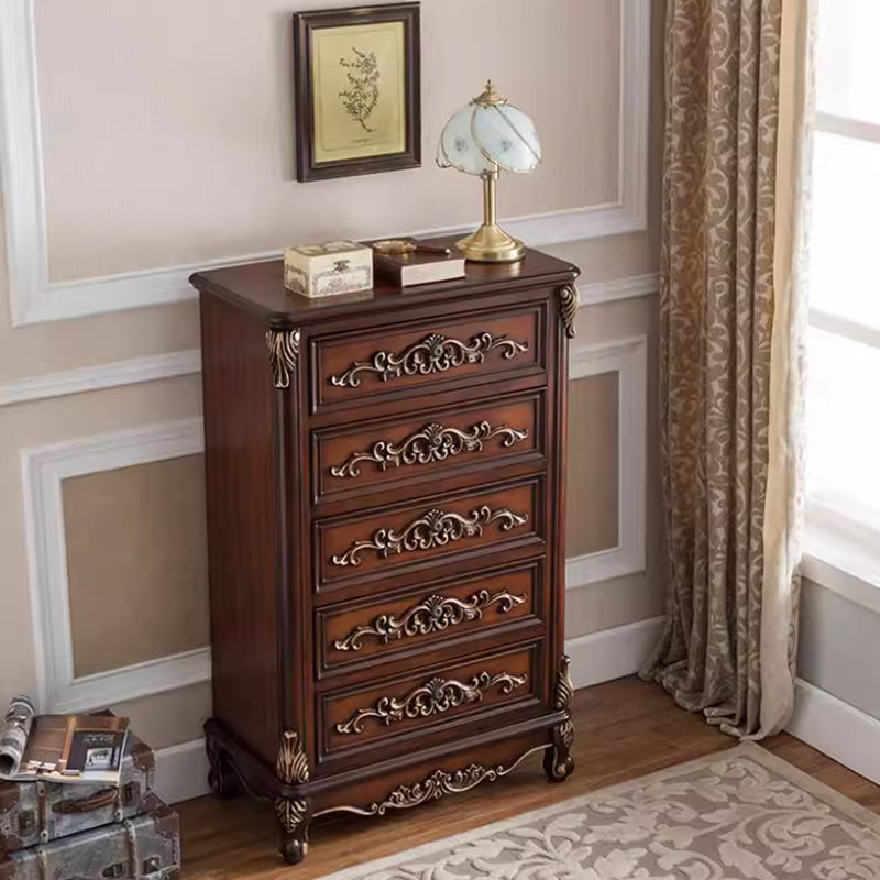 Commodes et commodes rectangulaires en bois massif brun