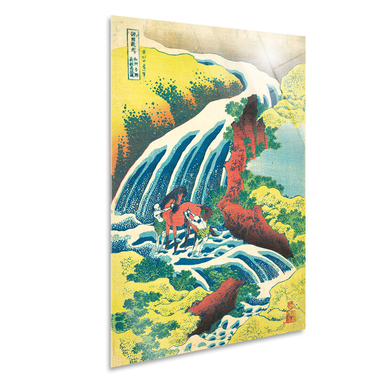 Yoshino Waterfall by Hokusai - No Frame Painting on Plastic / Acrylic, 95cm H x 65cm W