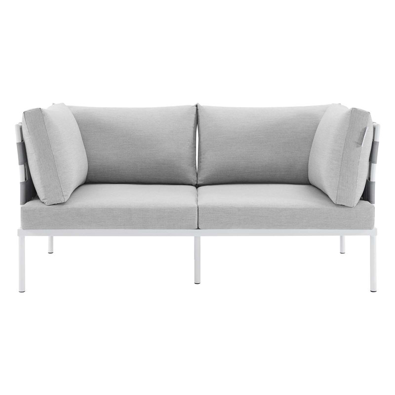 Causeuse d'extérieur en aluminium Harmony Sunbrella par Modway, gris