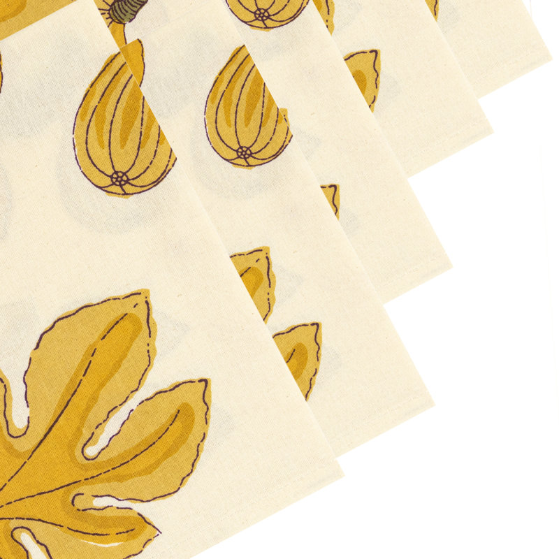 Fig 100% Cotton Square Napkins, Citrine