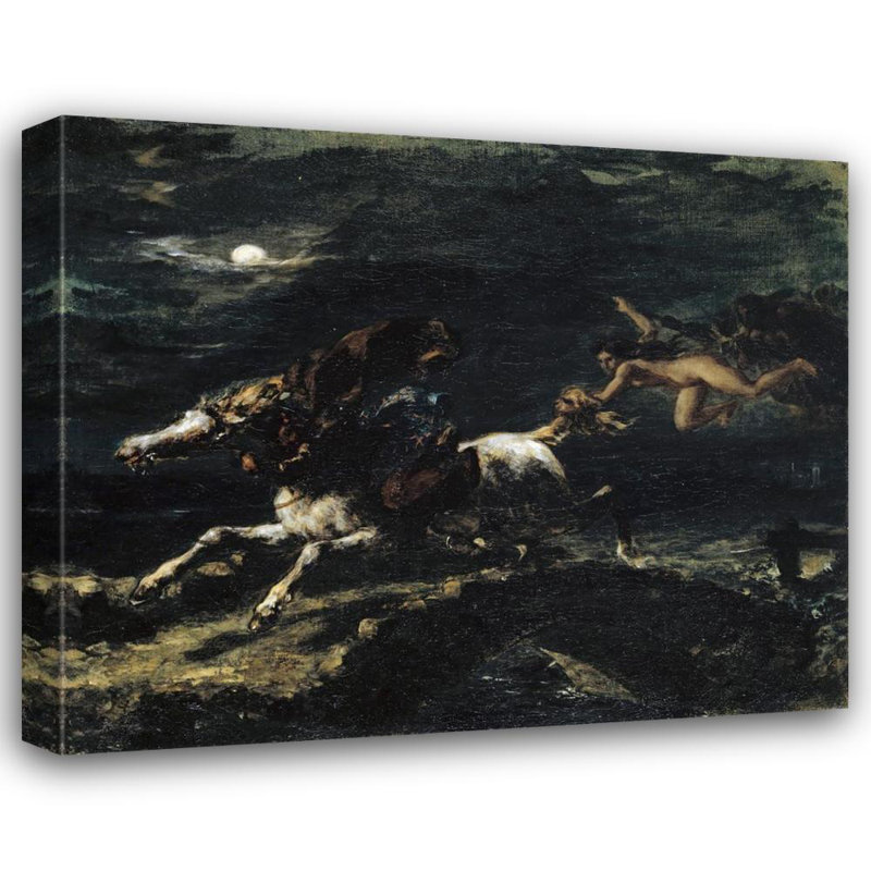"Tam O'shanter Pursued by the Witches" by  Eugène Delacroix - Gallery Wrap Canvas Wall Art, 24" H x 17" W