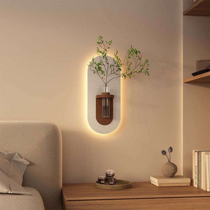 Décoration murale crème 27 "à brancher avec éclairage DEL télécommandé