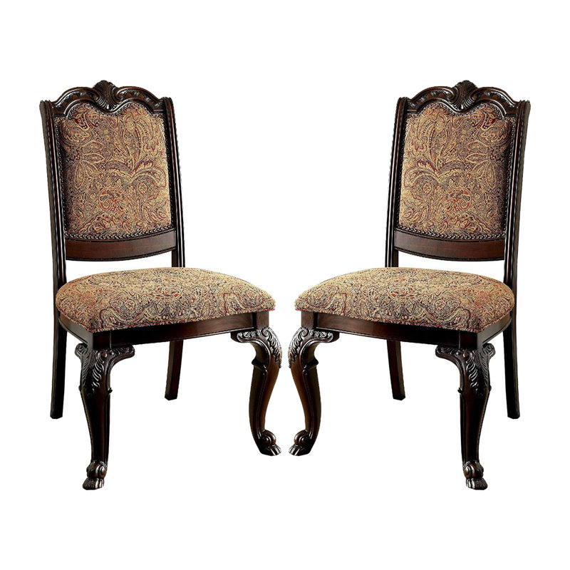 Chaise d'appoint rembourrée en cerisier brun Akiria