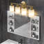 Applique murale moderne de 24 pouces à quatre lumières avec finition dorée et abat-jour en verre givré, convenant à l'éclairage de la salle de bain ou du couloir (ampoule non incluse)-160777468-160777458