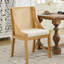 Chaise d'appoint rustique en bois d'hévéa de conception américaine avec siège en lin doux et pour plusieurs pièces-1793098085