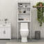 Étagère de rangement pour salle de bain à 2 niveaux avec 2 portes